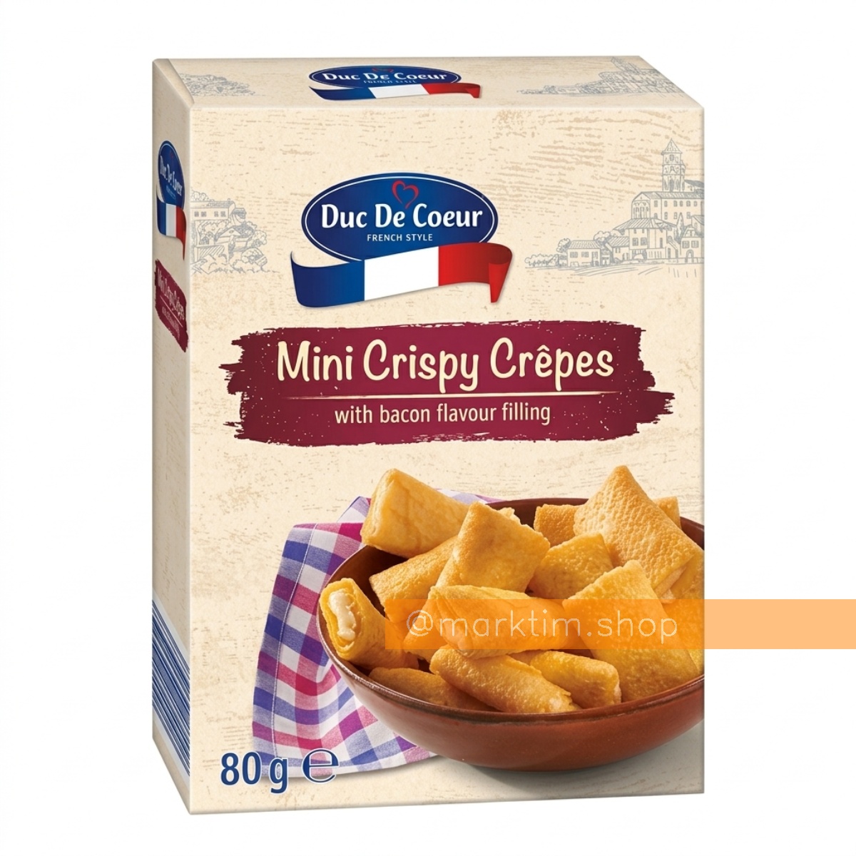 Французькі міні-трубочки зі смаком бекону Crepes DUC DE COEUR (80 г)