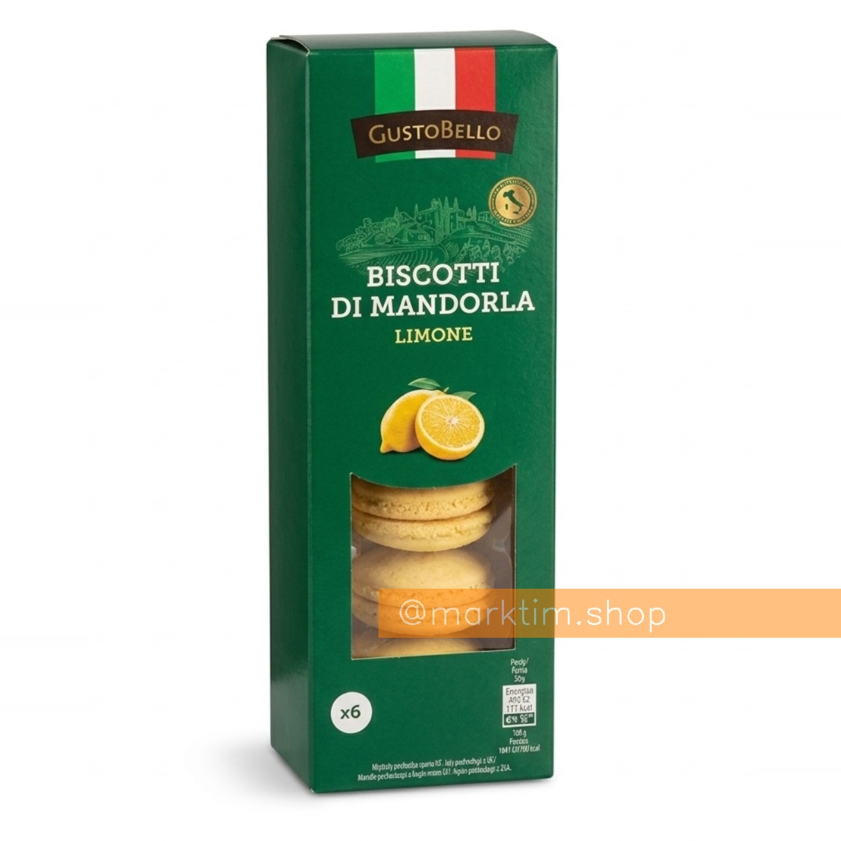 Італійське мигдальне печиво з лимоном Biscotti di Mandorla GUSTO BELLO (90 г)