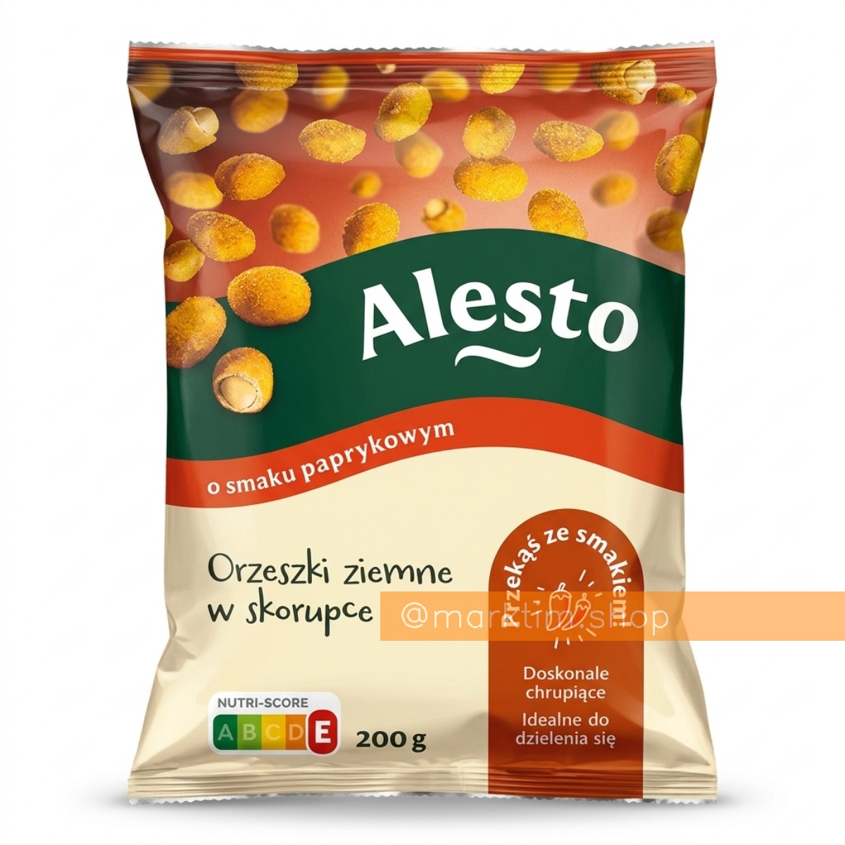 Смажений арахіс у хрусткій оболонці зі смаком паприки Alesto (200 г)