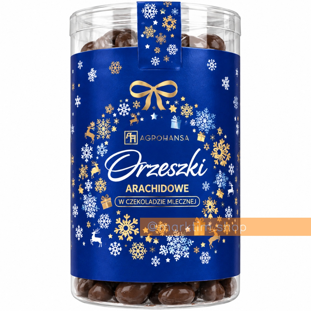 Арахіс у молочному шоколаді в тубі Christmas Edition AGROHANSA (360 г)